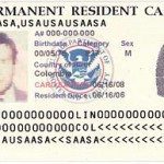 Cartão estrangeiro residente permanente